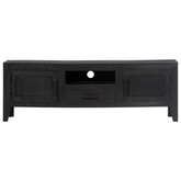 vidaXL Szafka pod TV, czarna, 118 x 30 x 40 cm, lite drewno mango
