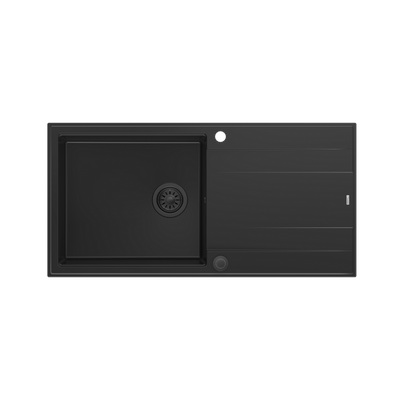 EVAN 146 XL GraniteQ zlewozmywak z syfonem Push 2 Open 1-komorowy z/o (1000x500x210; kom. 420x480) pure carbon / elementy pure carbon