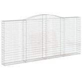 Kosze gabionowe, 4 szt, 400x30x180/200 cm, galwanizowane żelazo