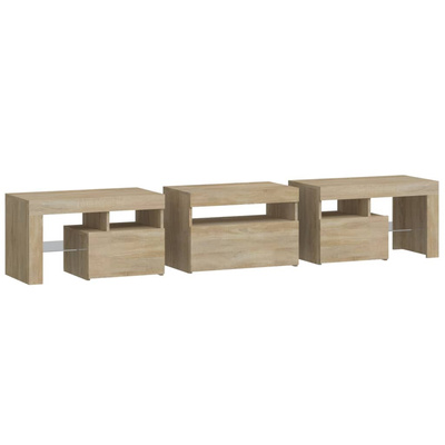 vidaXL Szafka pod TV z oświetleniem LED, dąb sonoma 200x36,5x40 cm