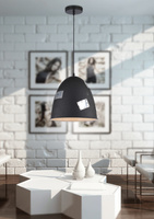 Lampa sufitowa wisząca 1X60W E27 czarny + chrom PATCH 31-43184