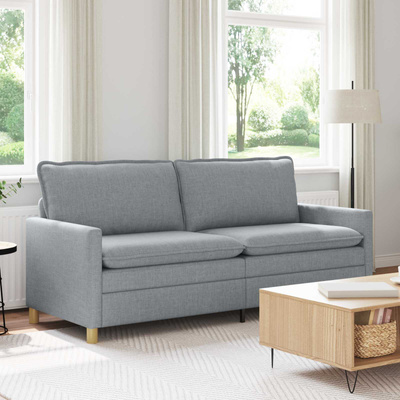 Sofa 3-osobowy jasnoszary 196 x 81 x 87,5 cm tkanina
