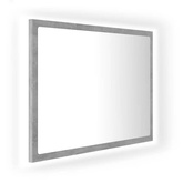 vidaXL Lustro łazienkowe LED, szarość betonu, 60x8,5x37 cm, akryl