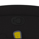 vidaXL Rozkładany fotel masujący, czarny, obity tkaniną