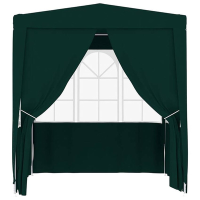 vidaXL Namiot imprezowy ze ściankami, 2x2 m, zielony, 90 g/m²