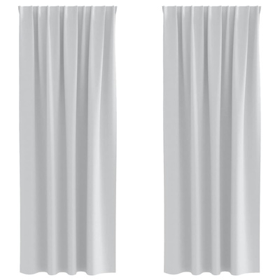 Firany blackout z kółkami 2 pcs Jasnoszary 260 x 140 cm