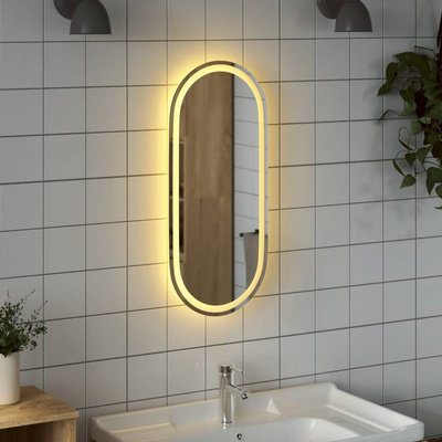 vidaXL Lustro łazienkowe z LED, 80x35 cm, owalne