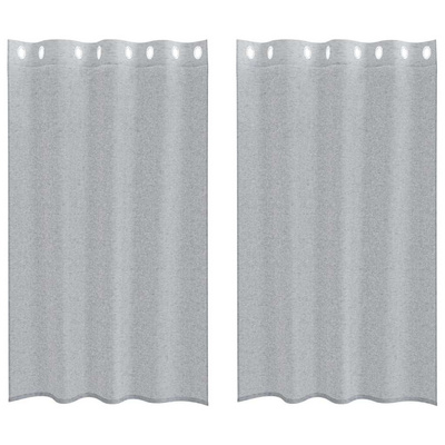 Firany Voile 2 pcs Ciemnoszary 175 x 140 cm Poliester