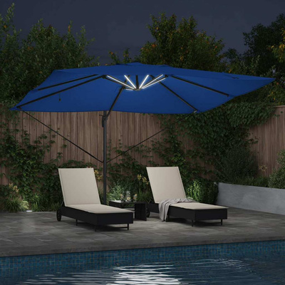 Parasol plażowy 352 x 251 x 265 cm Poliester i aluminium