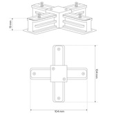 Łącznik X do szyny SEVA X Connector White, biały EDO777423 EDO Solutions
