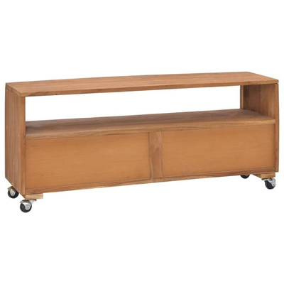 vidaXL Szafka z kółkami pod TV, 110x30x40 cm, lite drewno tekowe