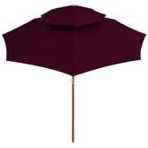 Parasol ogrodowy z dwupoziomową czaszą, bordowy, 270 cm