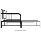 z wysuwaną ramą łóżka, czarna, metalowa, 90x200 cm Sofa