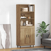 Highboard 2 szt. Dąb rzemieślniczy 69,5 x 32,5 x 180 cm