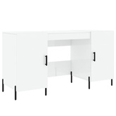 vidaXL Biurko białe z połyskiem, 140x50x75 cm, materiał drewnopochodny