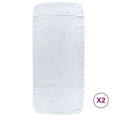 Ręczniki plażowe, 2 szt., białe, 75x200 cm, tkanina, 400 g/m?