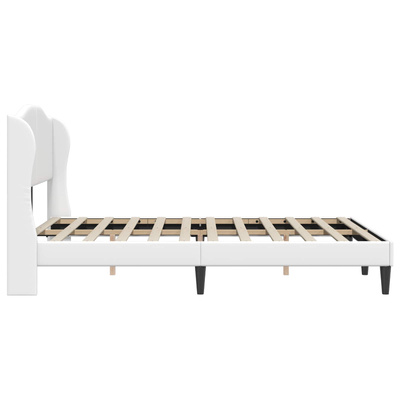 Ramka łóżka Z zagłówkiem Biały 120 x 200 cm Ekoskóra