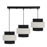 Lampa wisząca z abażurami Benta czarna potrójna do salonu nad stół
