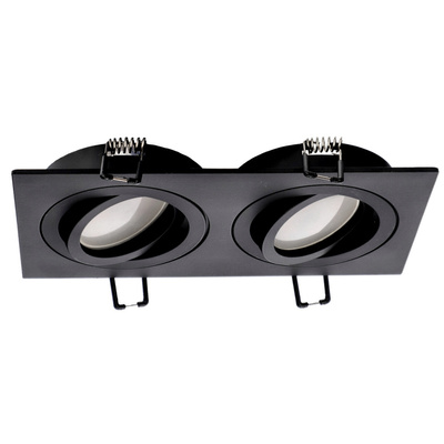 Punktowa oprawa sufitowa wpuszczana CERI 2 SQ Black IP20 kwadratowa czarny podwójna EDO777475 EDO Solutions