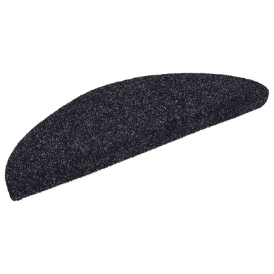 Maty na schody samoprzylepne 10 szt. 56x17x3 cm czarne półokrągłe