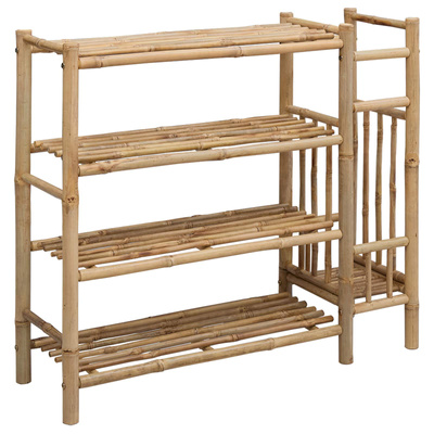 Stojak na buty z półką Naturalny 88 x 27 x 80 cm Bambus
