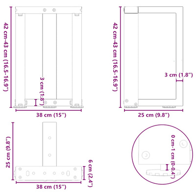 Nogi do stolika kawowego w kształcie litery T 2 szt. Czarne 38x25x(42-43) cm Stal