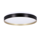 Florida lampa sufitowa plafon czarno złoty 18w led 33 cm klosz biały