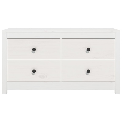 Komoda, biały, 100x40x54 cm, lite drewno sosnowe