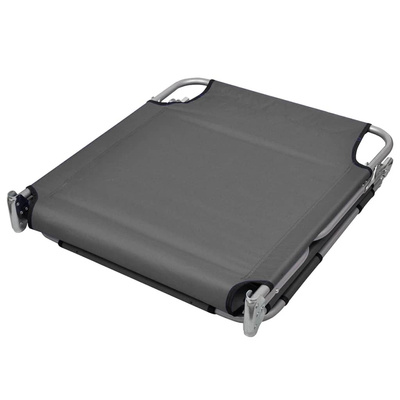 vidaXL Składany leżak z zagłówkiem i regulowanym oparciem, szary