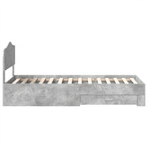Ramka łóżka Betonowy szary 100 x 200 cm Drewno inżynieryjne