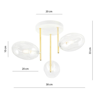Lampa sufitowa ARGO 3 WH TRANSPARENT