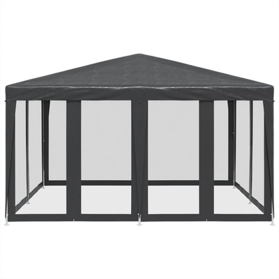 Namiot imprezowy z 8 ścianami z siatki, antracyt, 4x4 m, HDPE