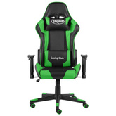 vidaXL Obrotowy fotel gamingowy, zielony, PVC