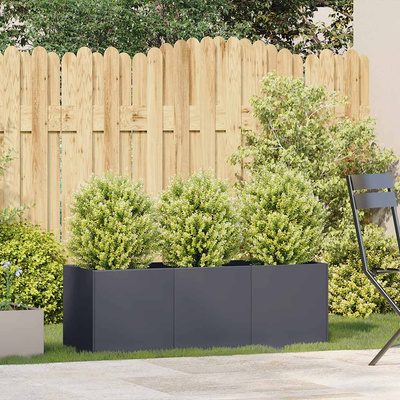 Doniczka Antracyt 120x40x40 cm Stal walcowana na zimno