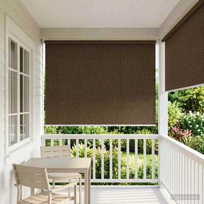 Roleta zewnętrzna 90% blokada UV brązowy 80 x 230 cm HDPE