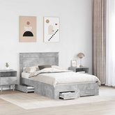 Ramka łóżka Betonowy szary 120 x 200 cm Drewno inżynieryjne