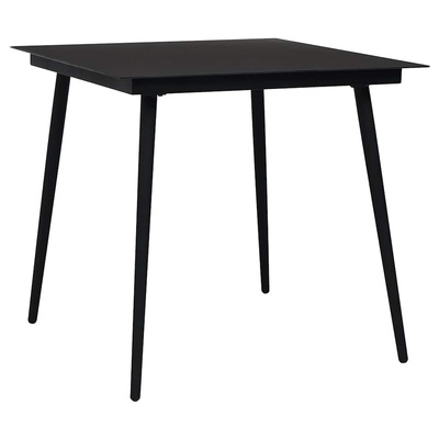 5-częściowy zestaw mebli ogrodowych, czarny, rattan PVC