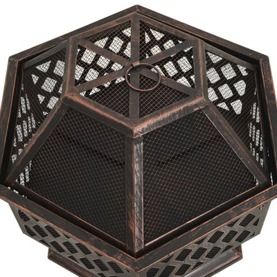 vidaXL Rustykalne palenisko z pogrzebaczem, 62x54x56 cm, XXL, stal