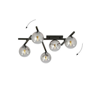 Lampa sufitowa SMART 5 BLACK/GRAFIT