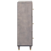 Highboard z półką Szary i złoto 40 x 33 x 110 cm Drewno z mango