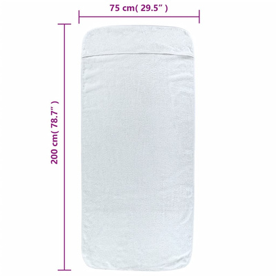 Ręczniki plażowe, 2 szt., białe, 75x200 cm, tkanina, 400 g/m?