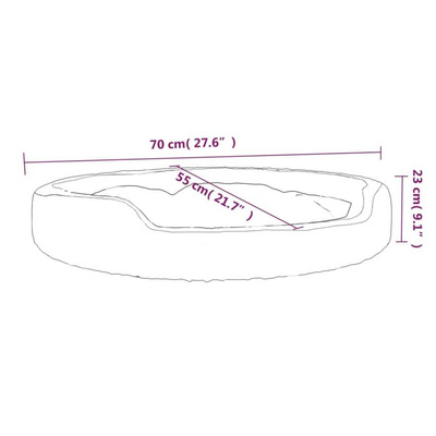 vidaXL Legowisko dla psa, czarne, 70x55x23 cm, pluszowe