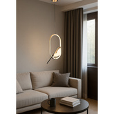 Lampa wisząca Abigali Bird 18W owalna z ptakiem nowoczesna złoty