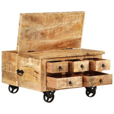 Stolik kawowy, chropowate drewno mango, 70 x 70 x 40 cm