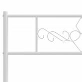Metalowa rama łóżka z wezgłowiem i zanóżkiem, biała, 120x200 cm