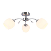 Estar lampa sufitowa chromowy E27 klosz biały 33-09432
