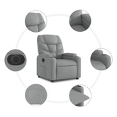 vidaXL Podnoszony fotel masujący, elektryczny, rozkładany, jasnoszary