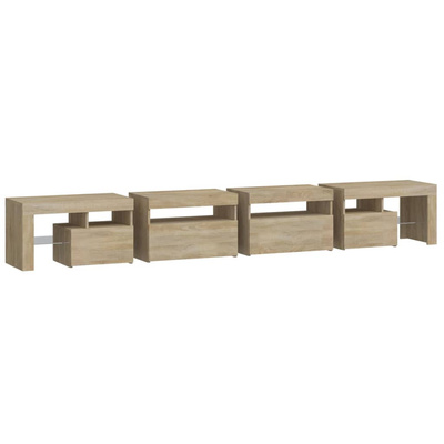 vidaXL Szafka pod TV z oświetleniem LED, dąb sonoma, 260x36,5x40 cm