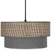 Karrara lampa wisząca czarny 1x60W E27 abażur szaro beżowy+szary