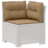 Sofa ogrodowa dla 4 osób z poduszkami w stylu rattanowym PP